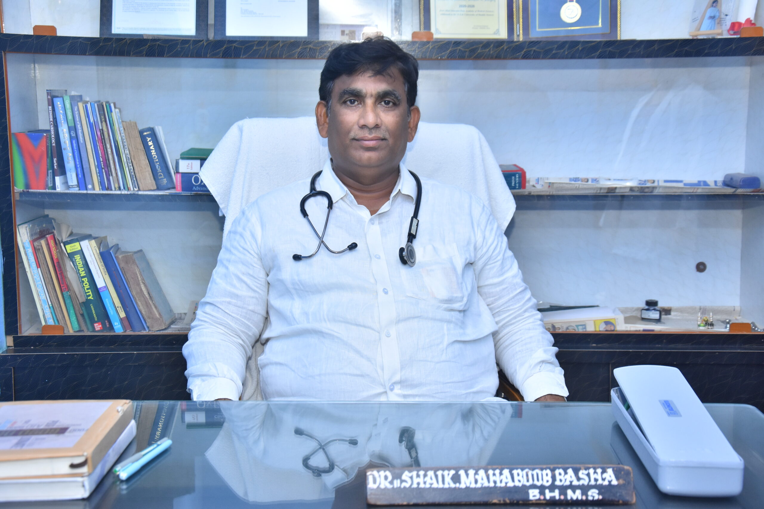 Dr. Shaik Mahaboob Basha, BHMS, Founder and Chairman of Vijetha Hospital, Cumbum